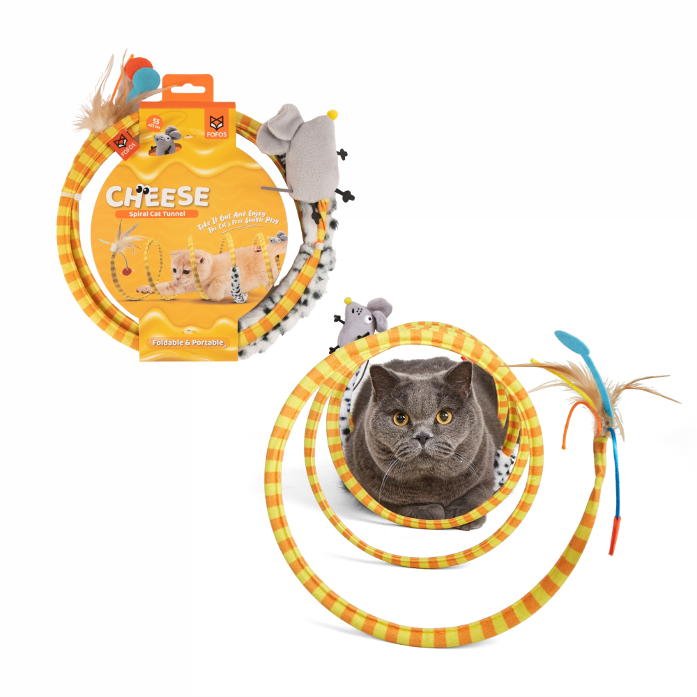 Barkbutler x Fofos Safari Spiral Tunnel Toy for Cats Cats-Toys Barkbutler 55x25cm