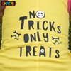 Skatrs No Tricks Only Treats Printed Summer Cotton T Shirt Dogs and Cats (Yellow)
