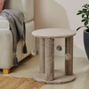 Skatrs Whisker Wonderland Circular Three Scratching Post with Hanging Pom Pom Cat Tree Toy (Beige) Cats-Toys Skatrs