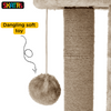 Skatrs Whisker Wonderland Circular Three Scratching Post with Hanging Pom Pom Cat Tree Toy (Beige) Cats-Toys Skatrs
