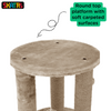 Skatrs Whisker Wonderland Circular Three Scratching Post with Hanging Pom Pom Cat Tree Toy (Beige) Cats-Toys Skatrs