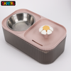 Skatrs Water Fountain with Food Bowl & Adapter for Dogs and Cats (Pink/Grey) Both-Bowls & Feeders Skatrs 2L