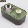 Skatrs Water Fountain with Food Bowl & Adapter for Dogs and Cats (Green) Both-Bowls & Feeders Skatrs 2L