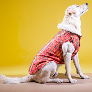 Skatrs Cotton Printed Kurta for Dogs and Cats (Red)