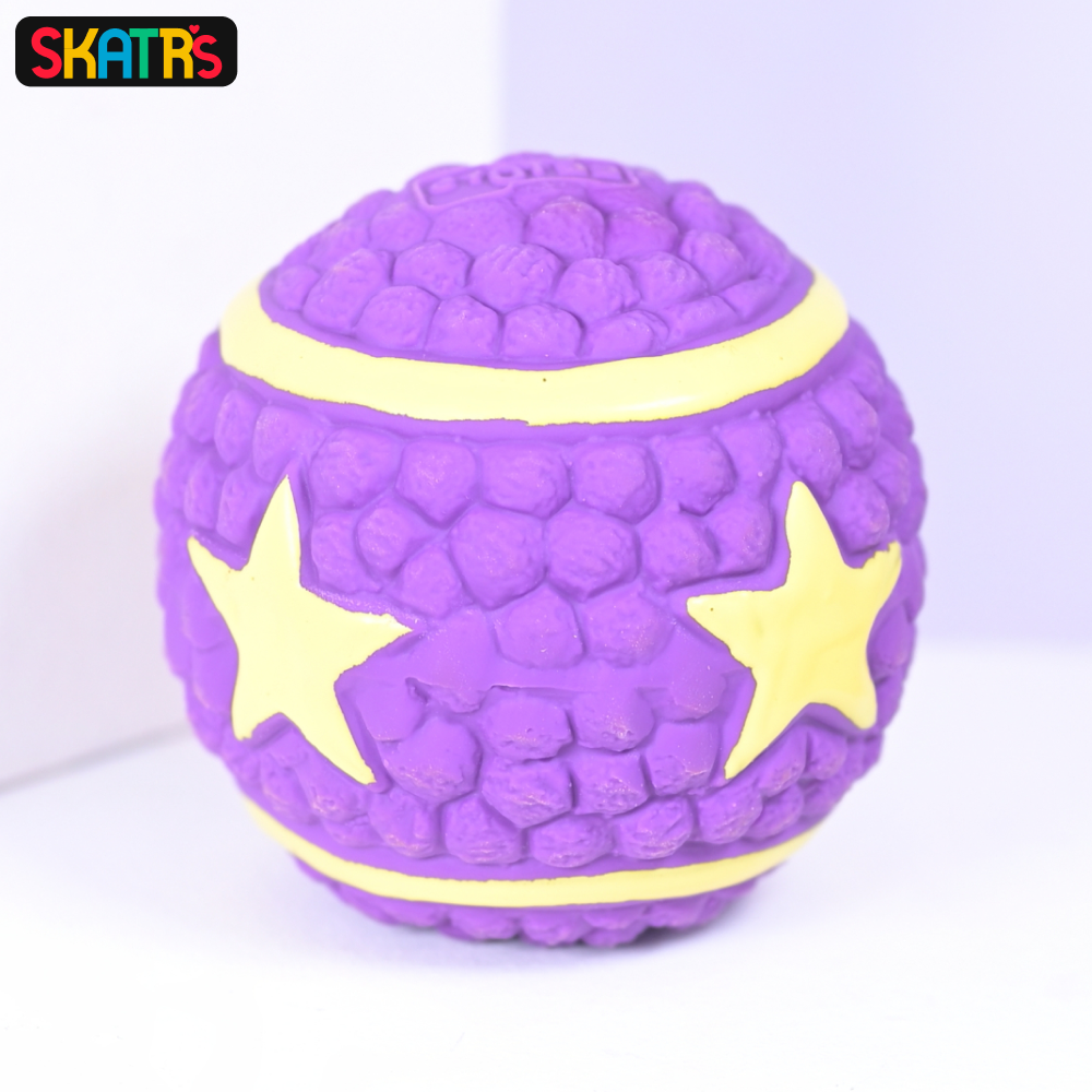 SKATRS Latex Star Ball Toy for Dogs and Cats (Purple)