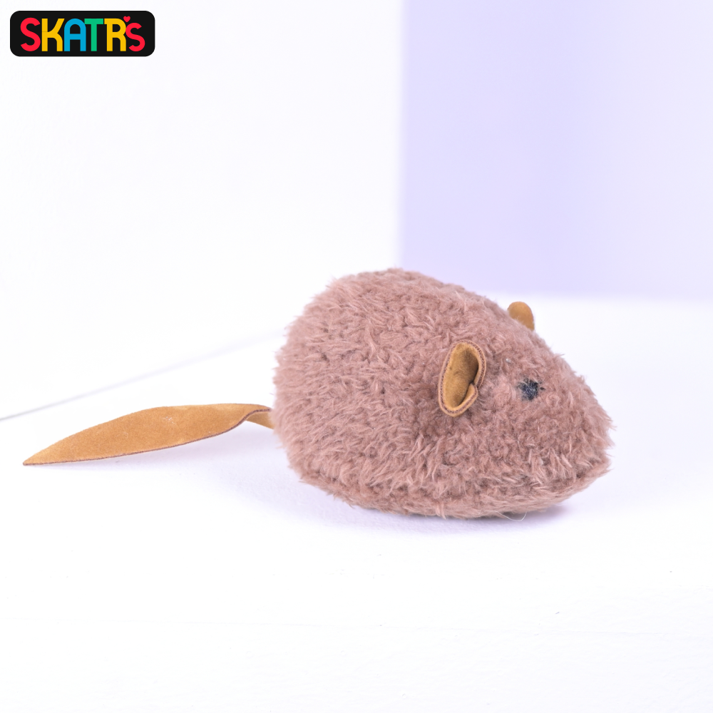 Skatrs Velvet Mouse Toy for Cats (Brown)