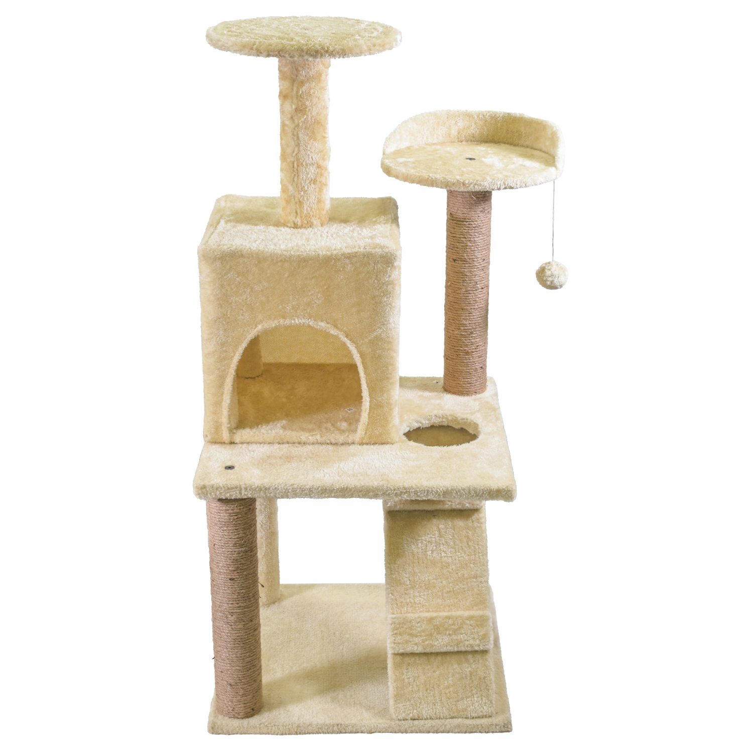 Skatrs Kitty Kastle Multi Level Cat Tree with Condo, Scratching Post, Platform and Ladder Toy and Satisfying Wave Cat Scratcher with 2g Premium Catnip Combo