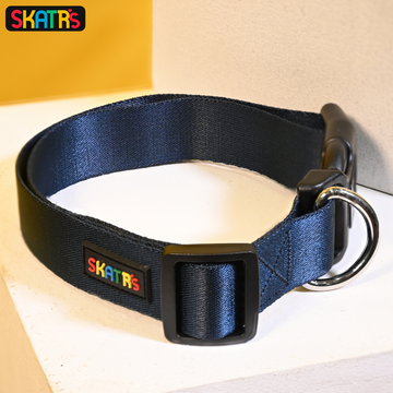 Skatrs Premium Adjustable Collar for Dogs (Dark Blue)