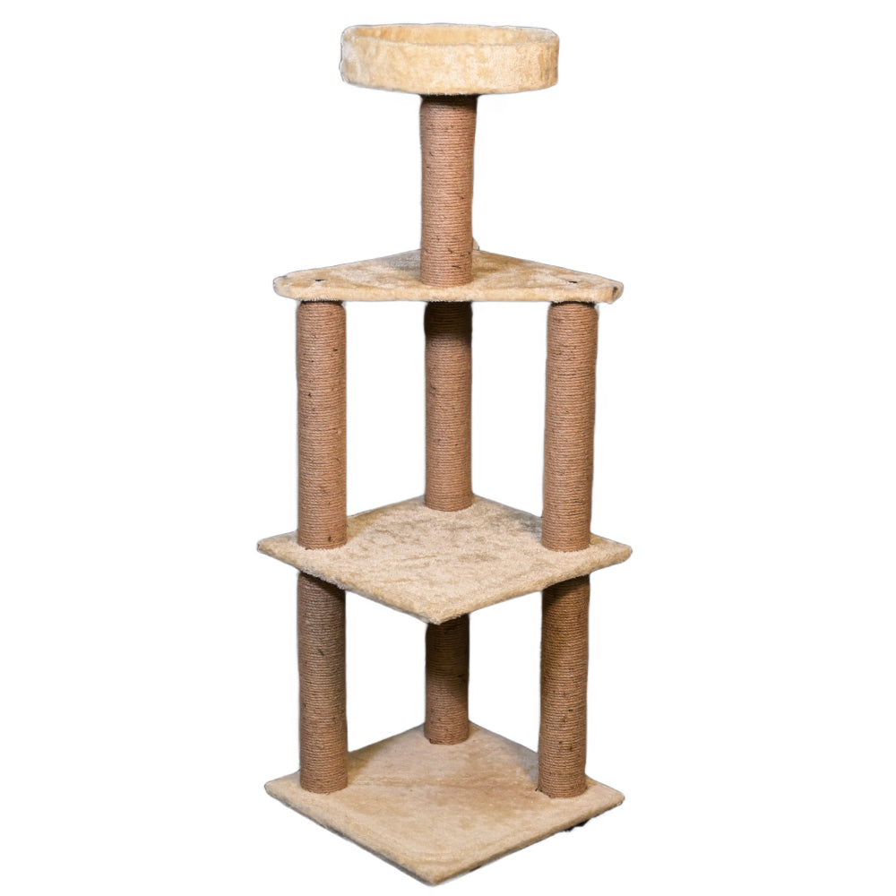 Skatrs Scratchy Wonderland Jumbo Multi Level Cat Tree with Sisal Posts Toy and Whisker Wonder Cat Scratcher with 2g Premium Catnip Combo