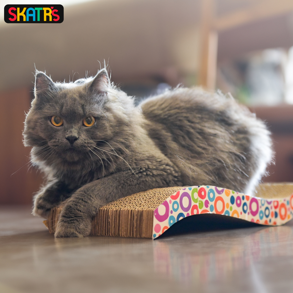 SKATRS The Satisfying Wave Scratcher Pad Toy for Cats (Length 38cm)