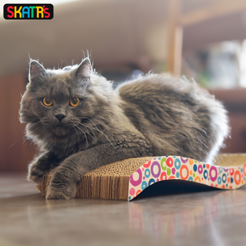 Skatrs The Satisfying Wave Cat Scratcher with 2g Premium Catnip Free (15x7.5x2.8in)