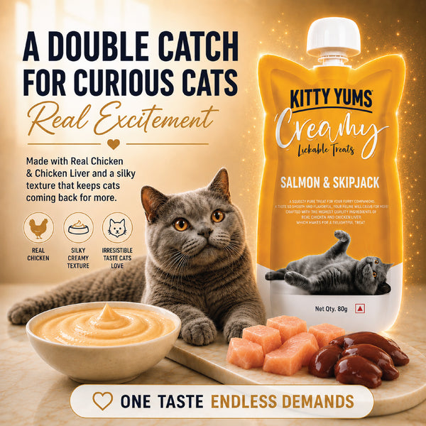 Kitty Yums Lickable Salmon & Skipjack Creamy Cat Treat