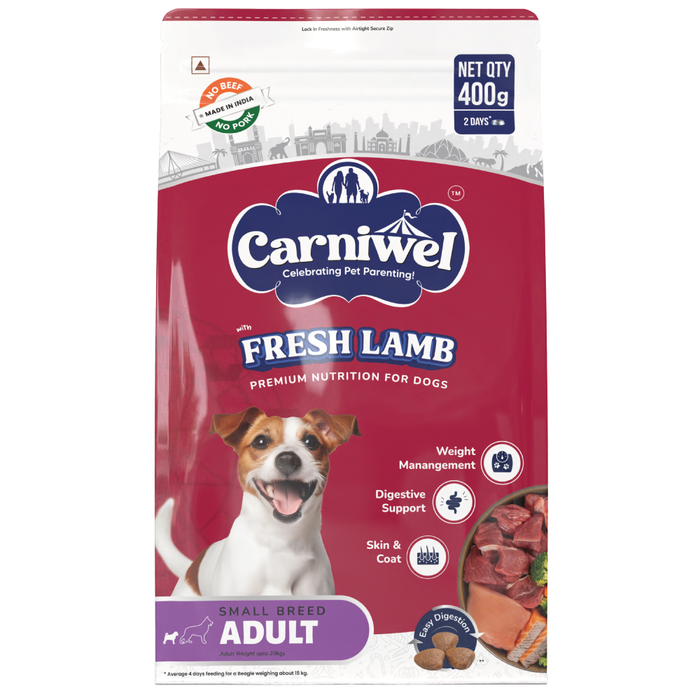 Carniwel Fresh Lamb Small Breed Adult Dog Dry Food Dogs- Dry Food Carniwel 400g