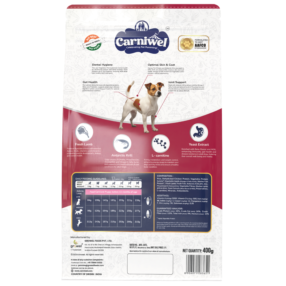 Carniwel Fresh Lamb Small Breed Adult Dog Dry Food Dogs- Dry Food Carniwel