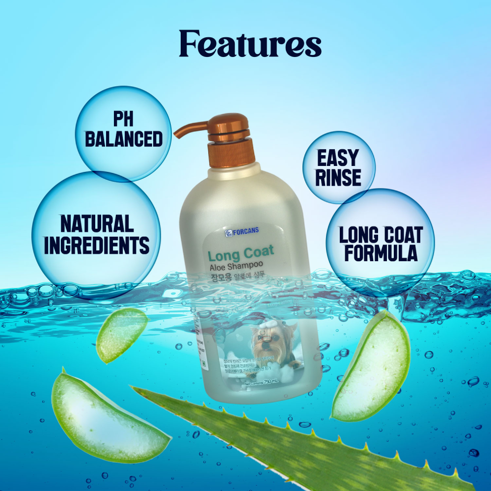 Forbis/Forcans Long Coat Aloe Shampoo for Dogs Dogs-Grooming Supplies Forbis
