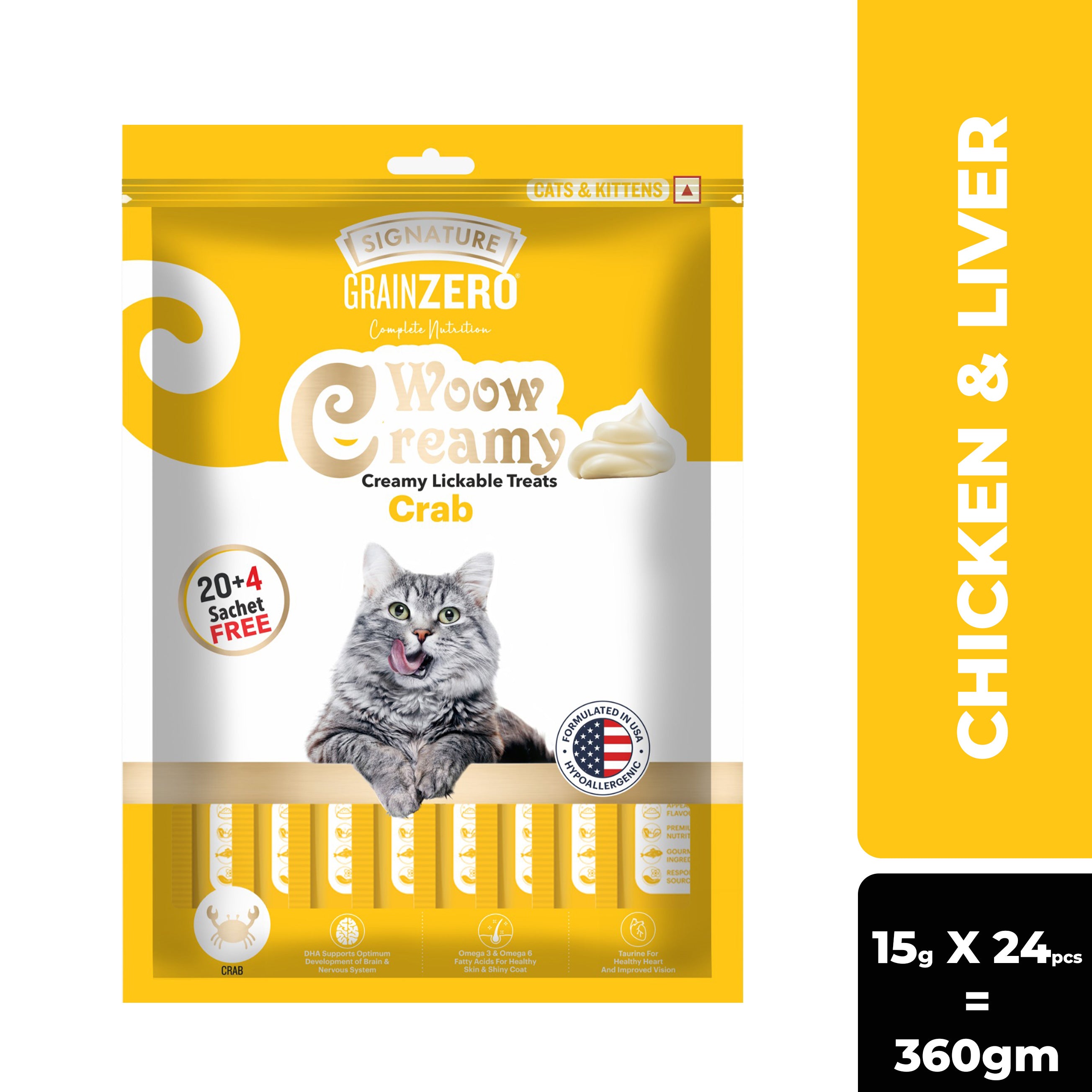 Signature Grain Zero Crab Lickable Creamy Cat Treats Cats-Treats & Others Signature