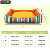 Skatrs Retro Stripe Bolster Bed for Dogs & Cats Both-Bedding, Mats & Travel Supplies Skatrs