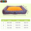 Skatrs Floral Bed for Dogs & Cats (Blue/Orange) Both-Bedding, Mats & Travel Supplies Skatrs