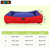 Skatrs Square Shaped Bed for Dogs & Cats (Red & Blue) Both-Bedding, Mats & Travel Supplies Skatrs