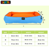 Skatrs Square Shaped Bed for Dogs & Cats (Orange & Blue) Both-Bedding, Mats & Travel Supplies Skatrs