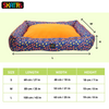 Skatrs Floral Bed for Dogs & Cats (Blue/Orange) Both-Bedding, Mats & Travel Supplies Skatrs