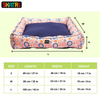 Skatrs Floral Bed for Dogs & Cats (Pink/Blue) Both-Bedding, Mats & Travel Supplies Skatrs