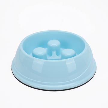 Skatrs Antiskid Slow Feeder Bowl for Dogs and Cats (Blue)