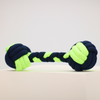 Skatrs Dumbbell Shaped Rope Chew Toy for Dogs and Cats (Neon Green/Dark Blue) Both-Toys Skatrs 6.5cm