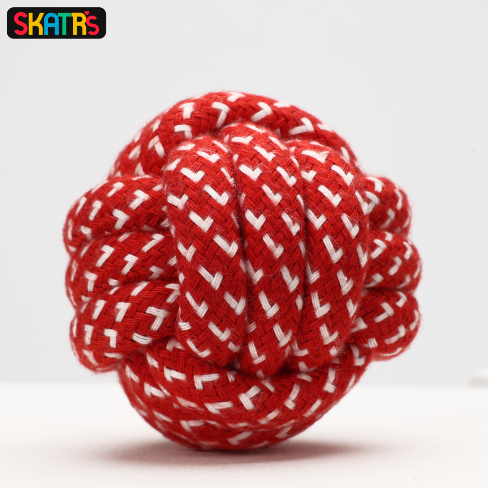 Skatrs Tennis Ball for Dogs and Ball Shaped Rope Chew Toy for Cats & Dogs Combo Both-Toys Skatrs