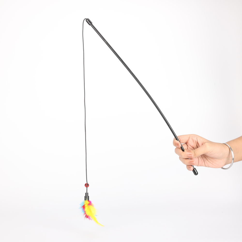 Skatrs Feather Fun Catcher Teaser Playing Stick for Cats Rewards Cats-Toys Skatrs 45cm