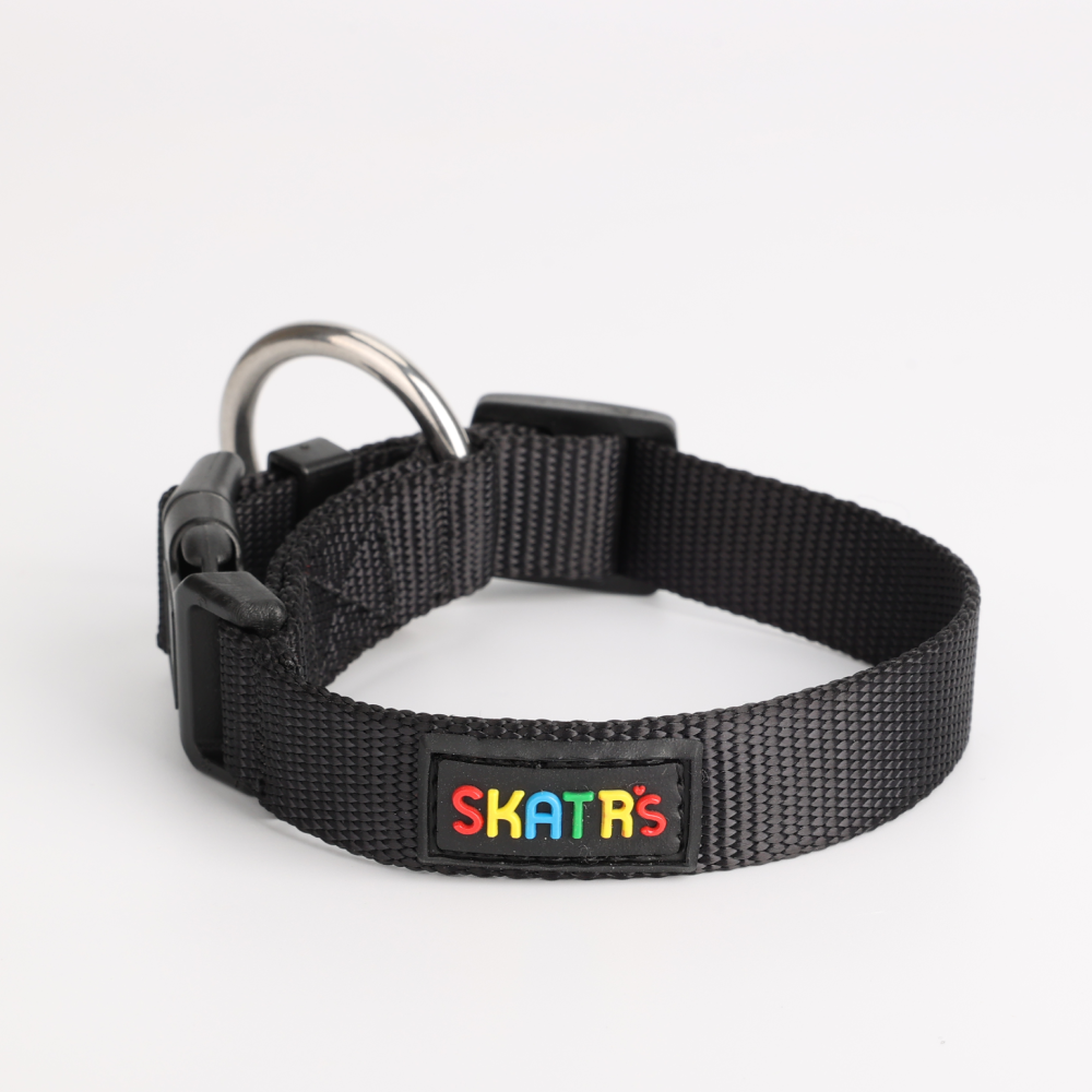 Skatrs Nylon Collar for Dogs and Cats (Black) Both-Collar, Leashes, harnesses Skatrs S:11-14 in Neck