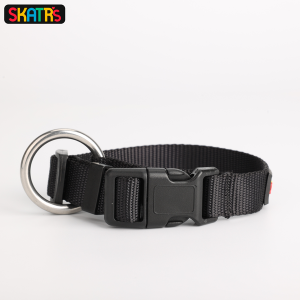 Skatrs Nylon Collar for Dogs and Cats (Black)