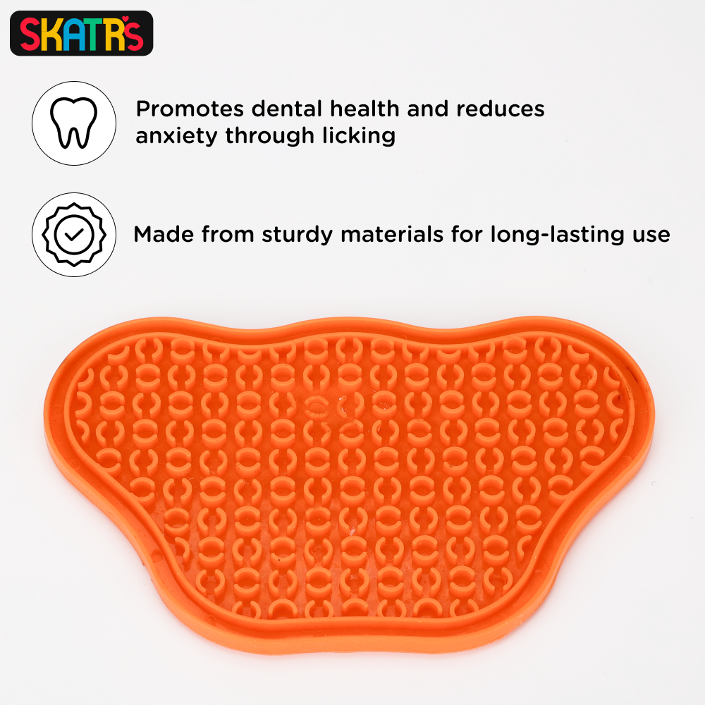 Skatrs Licky Mat for Dogs and Cat (Orange)