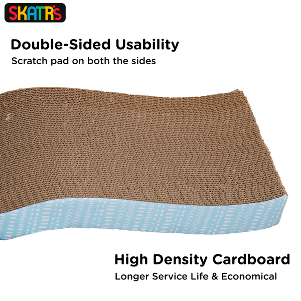 Skatrs Purrfect Wave Cat Scratcher with 2g Premium Catnip Free