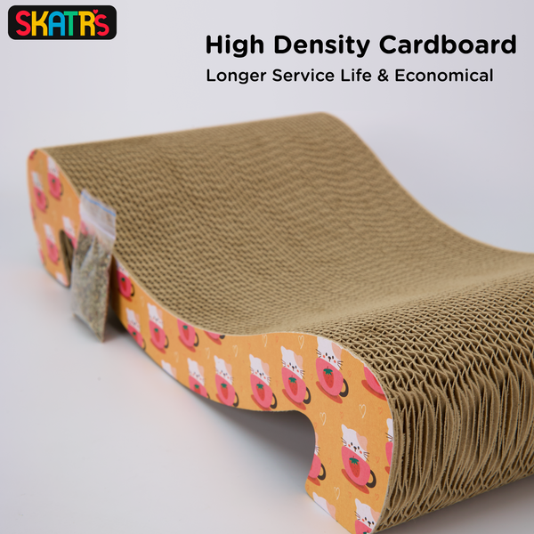Skatrs Scratch to Purrfection Cat Scratcher with 2g Premium Catnip Free