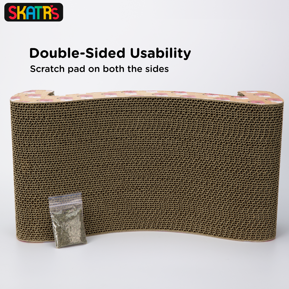 Skatrs Scratch to Purrfection Cat Scratcher with 2g Premium Catnip Free Cats-Toys Skatrs
