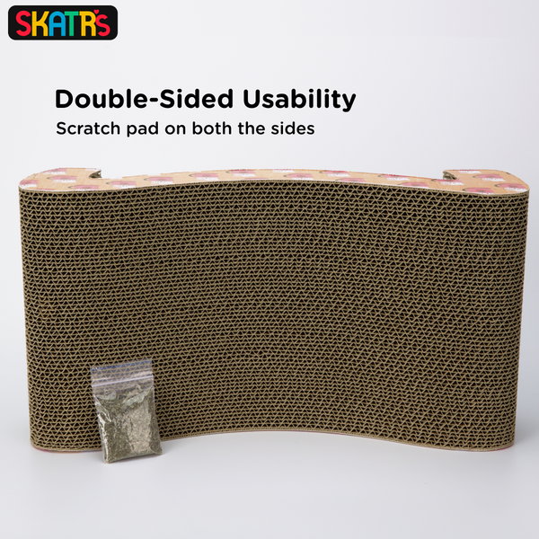 Skatrs Scratch to Purrfection Cat Scratcher with 2g Premium Catnip Free