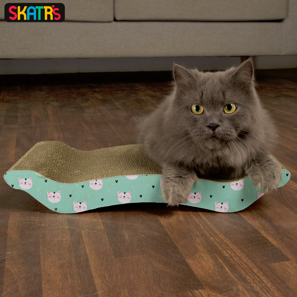 Skatrs Scratch Away Cat Scratcher with 2g Premium Catnip Free Cats-Toys Skatrs