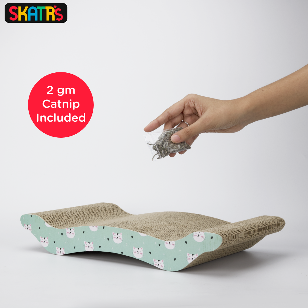 Skatrs Scratch Away Cat Scratcher with 2g Premium Catnip Free Cats-Toys Skatrs
