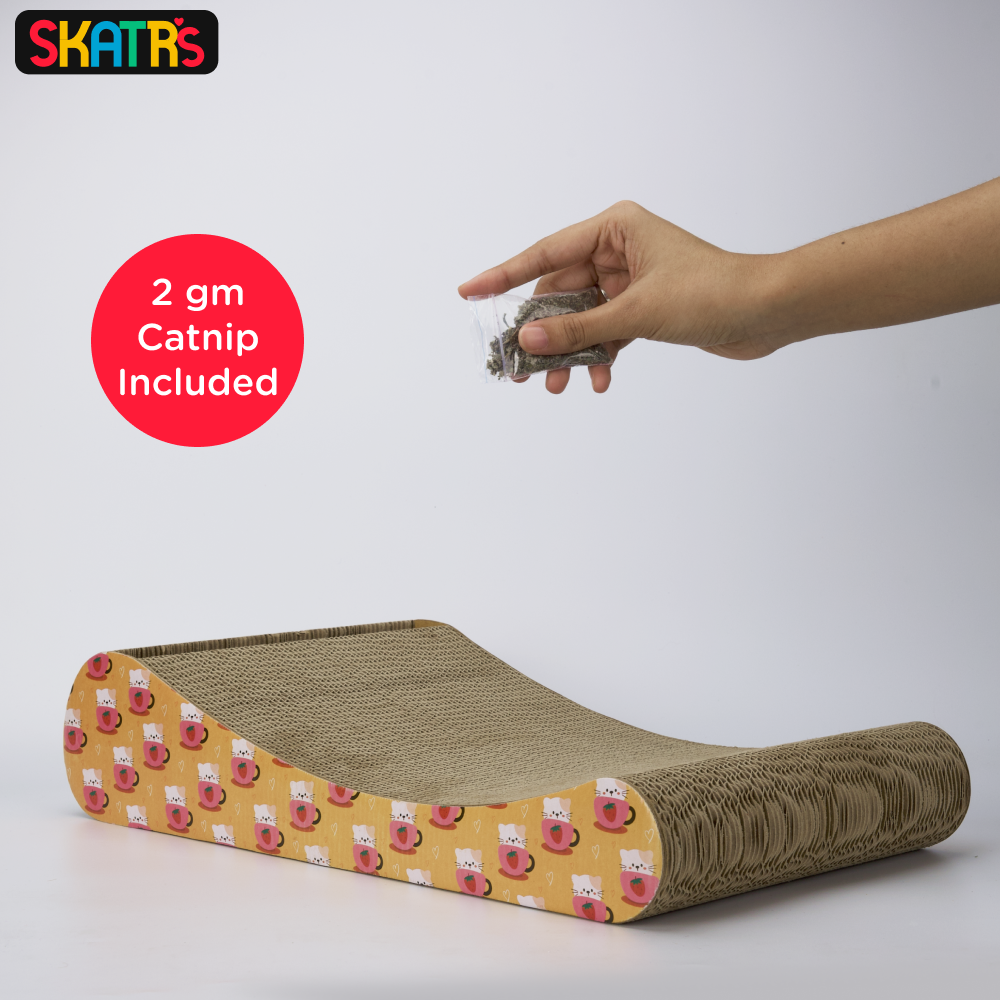 Skatrs Scratch Me Maybe Cat Scratcher with 2g Premium Catnip Free Cats-Toys Skatrs
