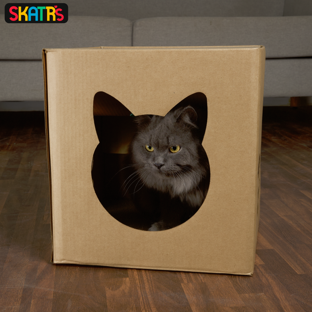 Skatrs Paw and Whiskers Cat House with 2g Premium Catnip Free