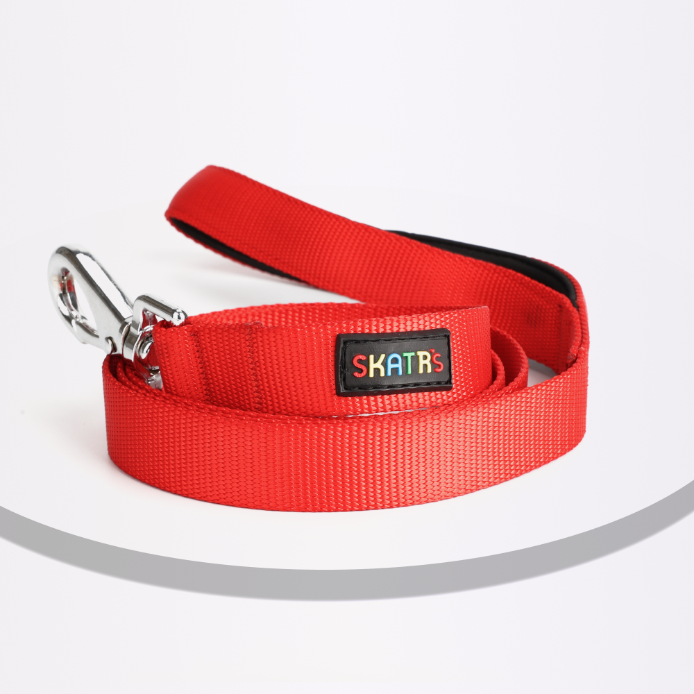 Skatrs Premium Leash for Dogs and Cats (Red)