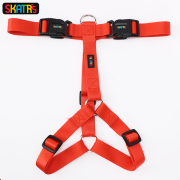 Skatrs Premium H Harness for Dogs (Coral Red)