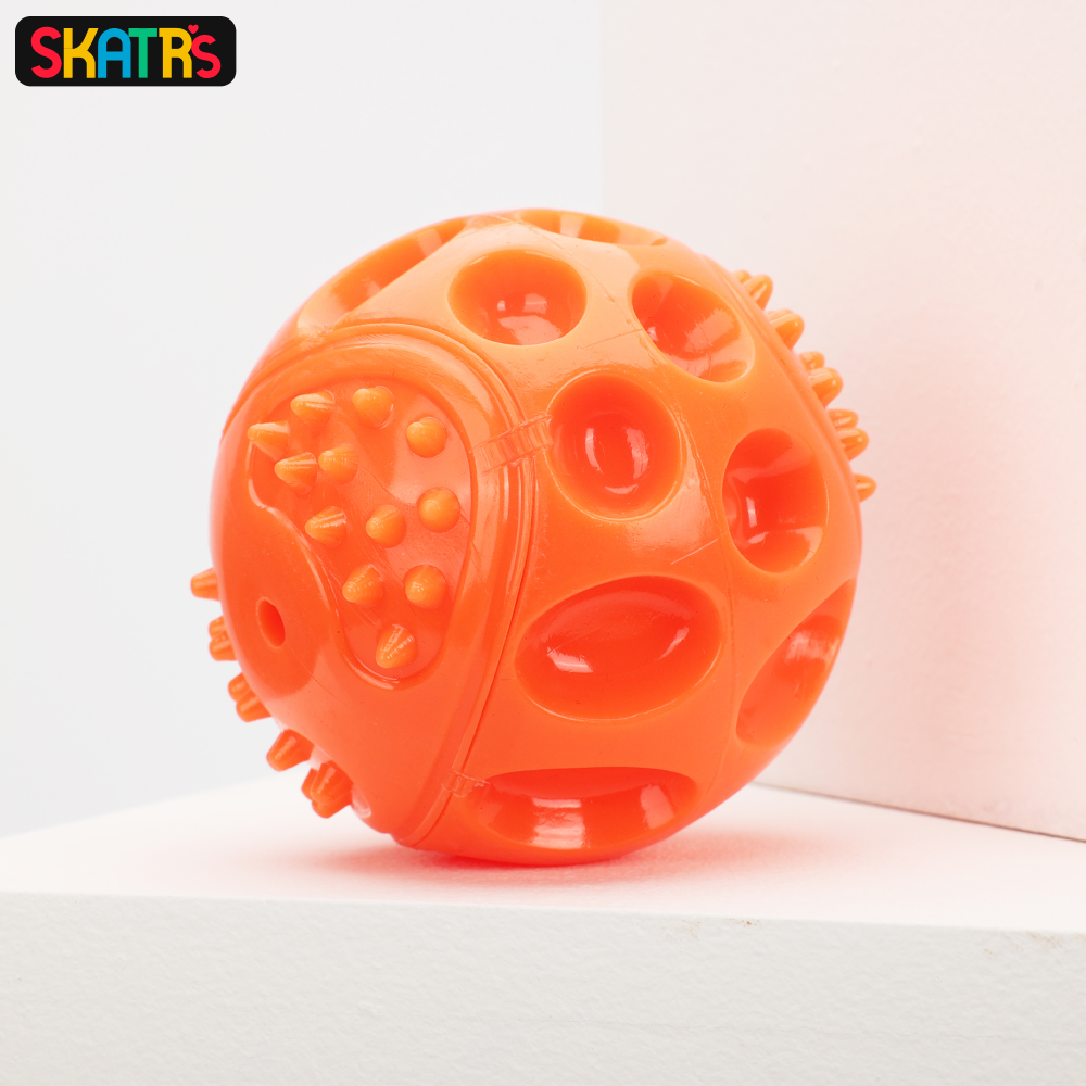 Skatrs Rubber Squeezy Ball Toy for Dogs and Cats