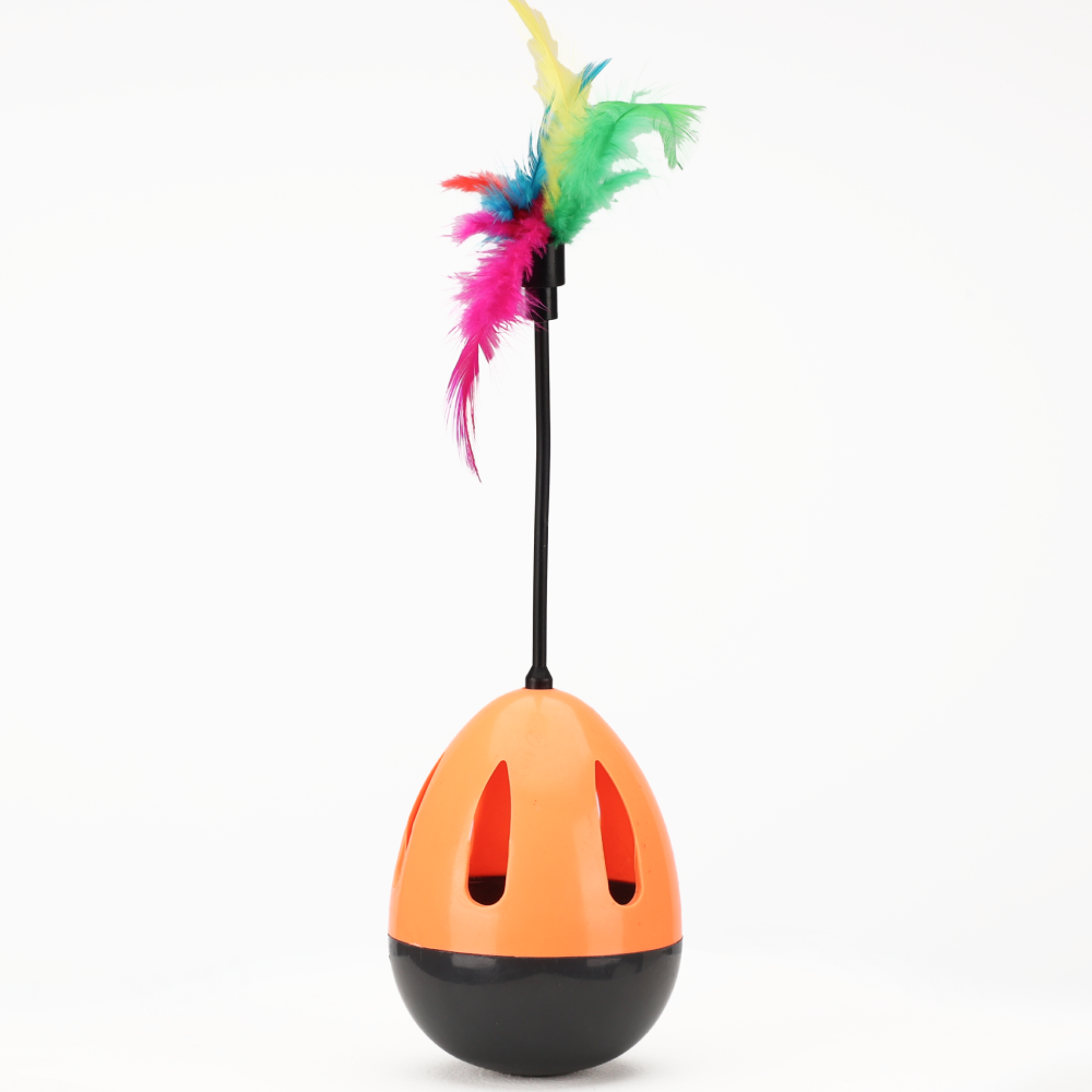 Skatrs Feather Interactive Tumbler Toy for Cats (Orange) Cats-Toys Skatrs 19cm