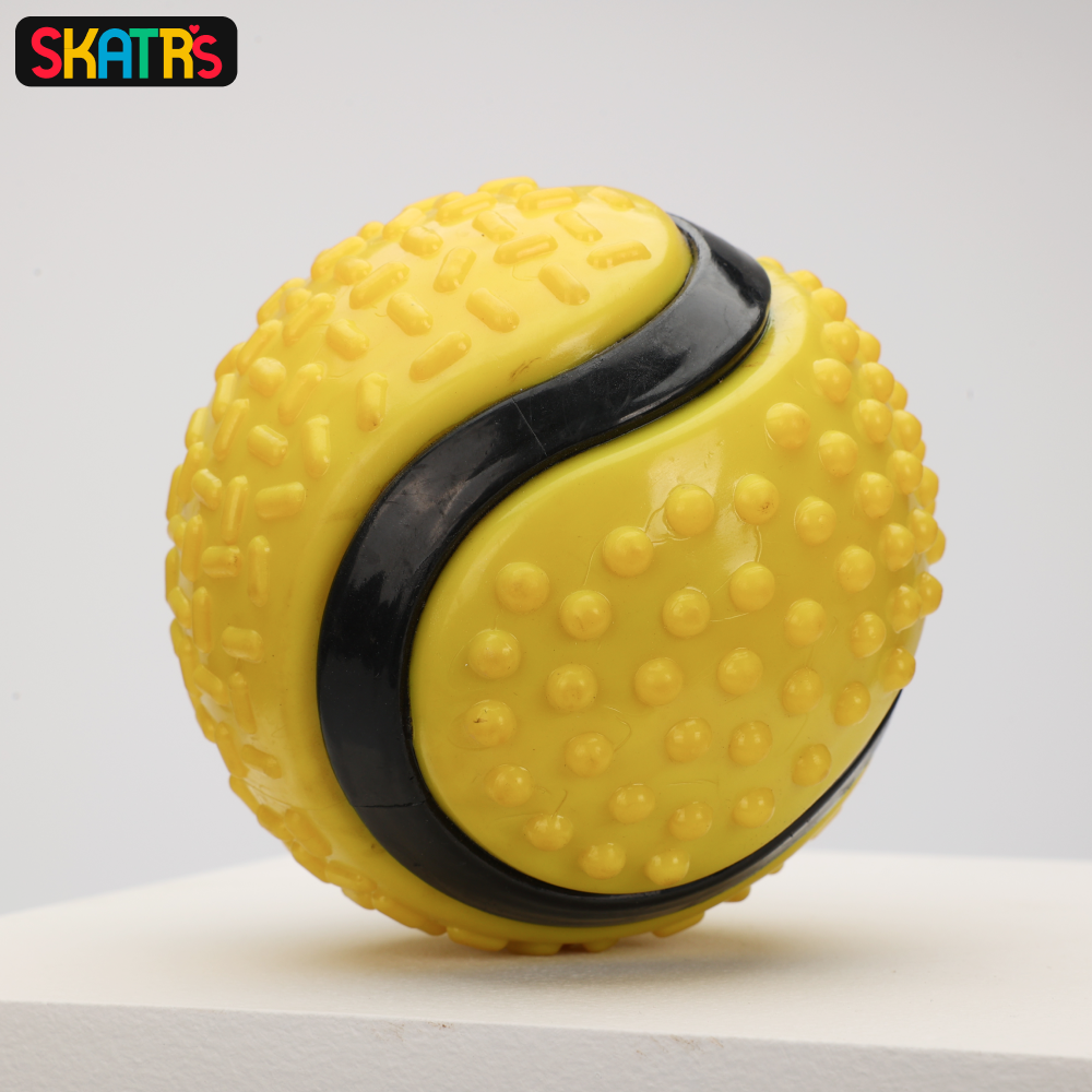 SKATRS Rubber Ball Toy for Dogs and Cat (Yellow)