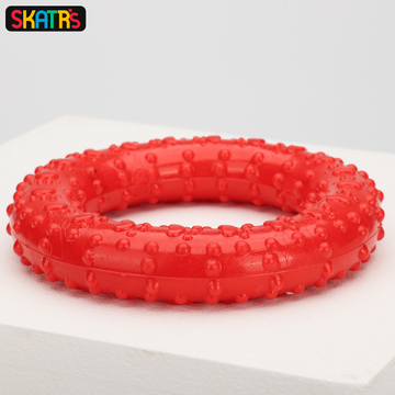 Skatrs Rubber Ring Toy for Dogs (Red)