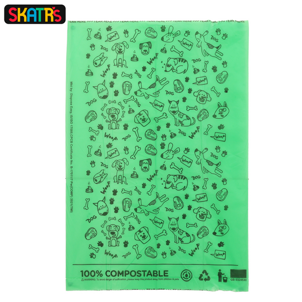 Skatrs Litter Scooper and Compostable Poop Bags for Dogs and Cats Combo