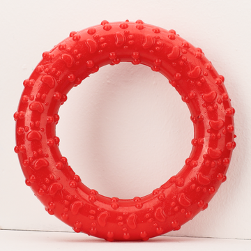 Skatrs Rubber Ring Toy for Dogs (Red)