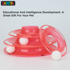 Skatrs Interactive 3 Level Tower Track with Balls Toy for Cats (Red)